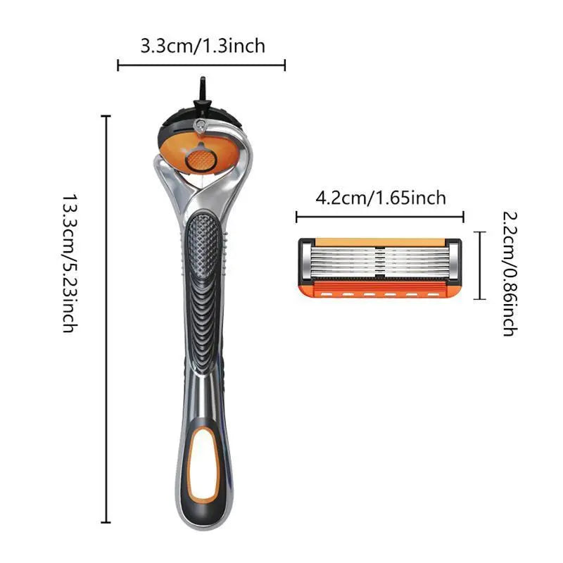 24/48PCS Razor Blade Refill Kit with Handle, Precision Stainless Steel Blades for Face, Head & Body Shaving